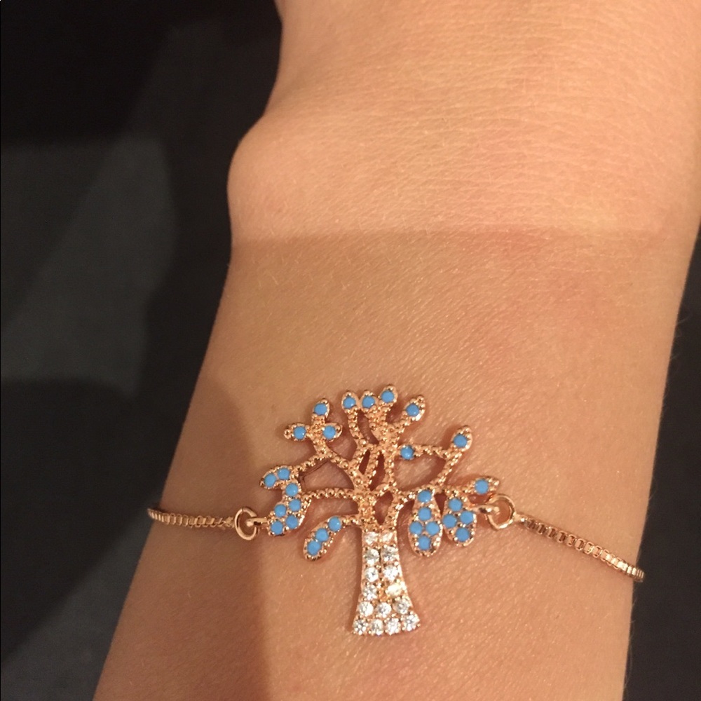 RoseGold Plated with Turquoise adjustable bracelet